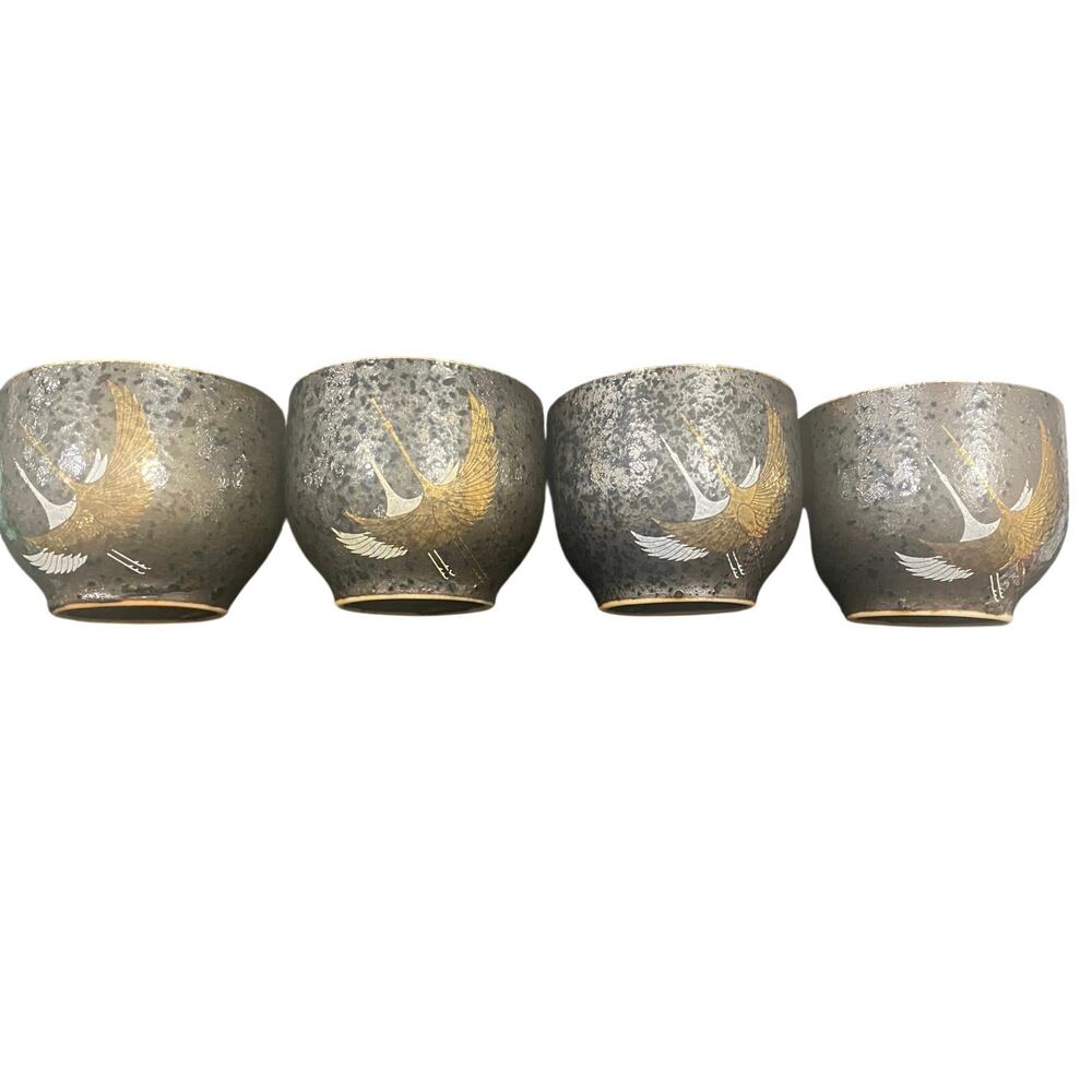 Japanese Sensu tea cups set x 4 perfect condition